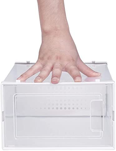 SESENO. 12 Pack Shoe Storage Boxes, Clear Plastic Stackable Shoe Organizer Bins, Drawer Type Front Opening Shoe Holder Containers - Image 4