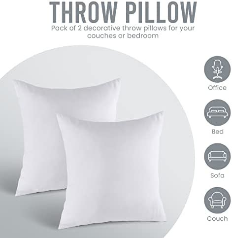 Utopia Bedding Throw Pillows Insert (Pack of 2, White) - 18 x 18 Inches Bed and Couch Pillows - Indoor Decorative Pillows - Image 7