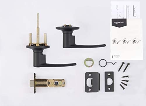 Amazon Basics Cambridge Door Lever - Privacy - Matte Black - Image 4