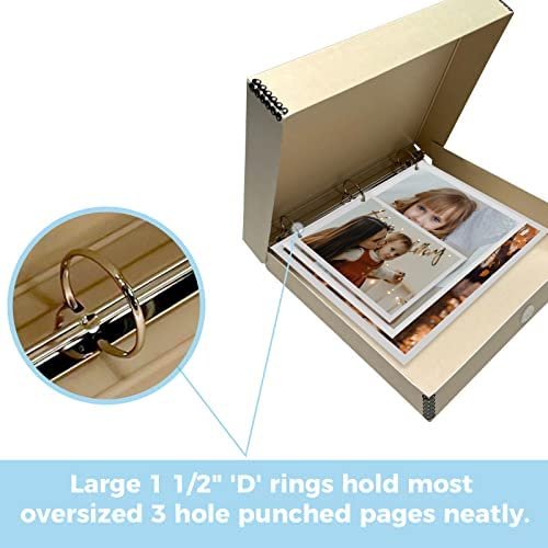 Lineco, Archival Tan 3-Ring Binder Preservation Album Box 12.75 x 11.75 x 2 Inch. Unique Design to Store, Protect, Organize Photos, Art, Photography, Crafts Acid Free & Lignin Free - Image 6