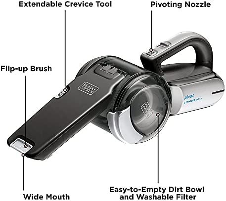 BLACK+DECKER 20V Max Handheld Vacuum, Cordless, Grey (BDH2000PL) - Image 3