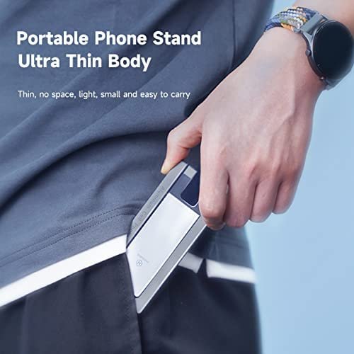 Hagibis Cell Phone Stand for Desk, Foldable Aluminum Phone Holder, Ultra Slim Portable Adjustable Phone Mount for iPhone 13 12 11 Pro Max X SE XR 8 Plus Samsung Galaxy iPad Mini Tablet (Grey) - Image 3