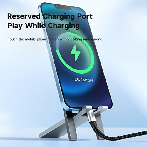Hagibis Cell Phone Stand for Desk, Foldable Aluminum Phone Holder, Ultra Slim Portable Adjustable Phone Mount for iPhone 13 12 11 Pro Max X SE XR 8 Plus Samsung Galaxy iPad Mini Tablet (Grey) - Image 4