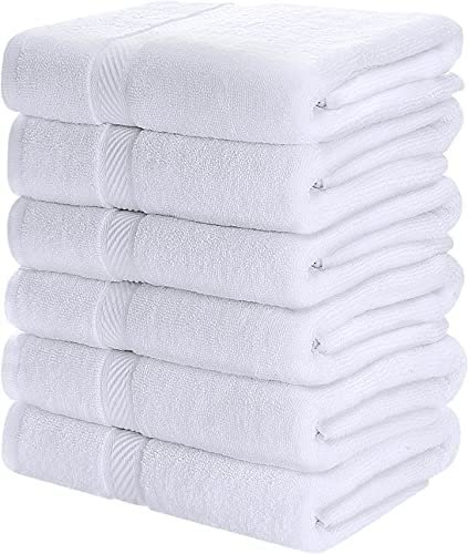 Utopia Towels 6 Pack Bath Towel Set, 100% Ring Spun Cotton (24 x 48 Inches) Medium Lightweight and Highly Absorbent Quick Drying Towels, Premium Towels for Hotel, Spa and Bathroom (White) - Image 2