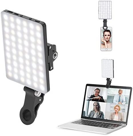 Newmowa 60 LED High Power Rechargeable Clip Fill Video Light with Front & Back Clip, Adjusted 3 Light Modes for Phone, iPhone, Android, iPad, Laptop, for Makeup, Selfie, Vlog, Video Conference - Image 2