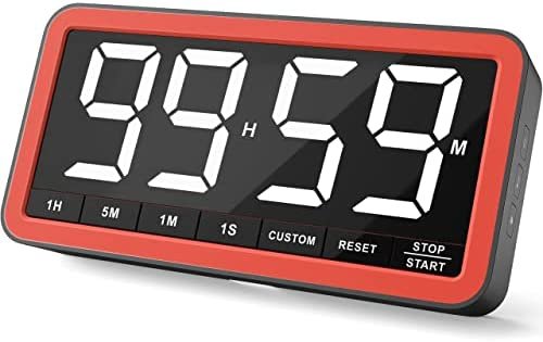 VOCOO Digital Kitchen Timer with 7.8” Extra Large Display, Magnetic LED Timer with 3 Brightness, 4 Alarms and 3 Volume Levels, Battery Powered Countdown Count Up Timer for Cooking, Classroom, Home Gym - Image 2