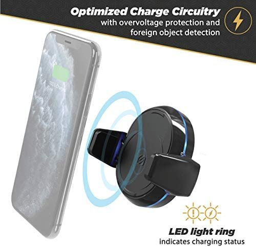 Scosche MGQWDDP-XTET MagicGrip Wireless Charging Double Pivot Windshield/ Dashboard Phone Mount for Car with Suction Cup, Black - Image 3