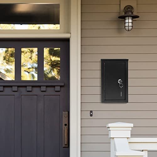 SDSNTE Wall-Mounted Multi-Function Key Drop Box with Lock as a Ballot Box, Suggestion Box, Donation Box, Money Drop Box, Collection Box and More, Black, Pack of 1 - Image 9