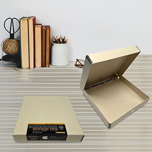 Lineco, Archival Tan 3-Ring Binder Preservation Album Box 12.75 x 11.75 x 2 Inch. Unique Design to Store, Protect, Organize Photos, Art, Photography, Crafts Acid Free & Lignin Free - Image 9