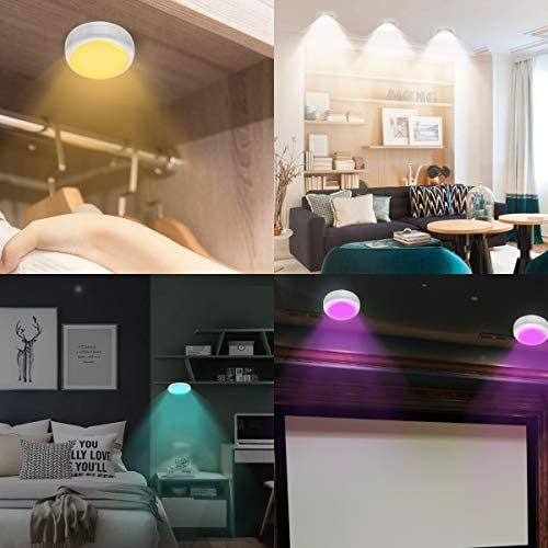 Puck Lights, Cadrim 13 Colors Changeable LED Puck lightings Battery Powered Dimmable Under Cabinet Lights, Battery Powered Under Counter Lights with 2 Wireless Remote Controls for Kitchen(6 Pack) - Image 4