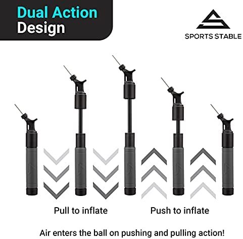 Sports Stable Ball Pump with 5 Needles Push and Pull Inflation Device for Your Basketball, Football, Soccer Ball, Volleyball, and Other Sport Balls - Image 3