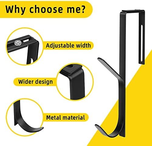 Wehhbtye Office Adjustable Double Hooks,Thick Cubicle Wall Coat Hook ,Metal Over The Panel Double Hook Adjusted to Fit 1.35 to 3.5 Inch Thickness Panels for Wall Panel - Image 5