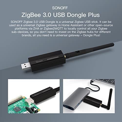 SONOFF Zigbee 3.0 USB Dongle Plus Gateway, Universal Zigbee USB Gateway with Antenna for Home Assistant, Open HAB etc, Wireless Zigbee 3.0 USB Adapter(1 Pack) - Image 3