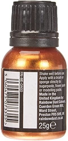 Ready-to-use Metallic Dark Gold 100% Edible Food Paint for Cake and Icing Decoration by Rainbow Dust - Image 3
