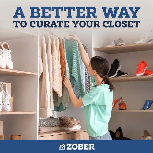 Zober Velvet Hangers 50 Pack - Ivory Hangers for Coats, Pants & Dress Clothes - Non Slip Clothes Hanger Set w/ 360 Degree Swivel, Holds up to 10 lbs - Strong Felt Hangers for Clothing - Image 9