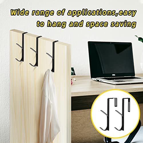 Wehhbtye Office Adjustable Double Hooks,Thick Cubicle Wall Coat Hook ,Metal Over The Panel Double Hook Adjusted to Fit 1.35 to 3.5 Inch Thickness Panels for Wall Panel - Image 8