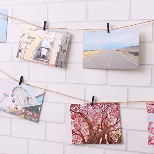Yardwe 100pcs Mini Natural Wooden Clothespins Multi-Function Picture Photo Peg Pin Craft Clips for Hanging(Black) - Image 3
