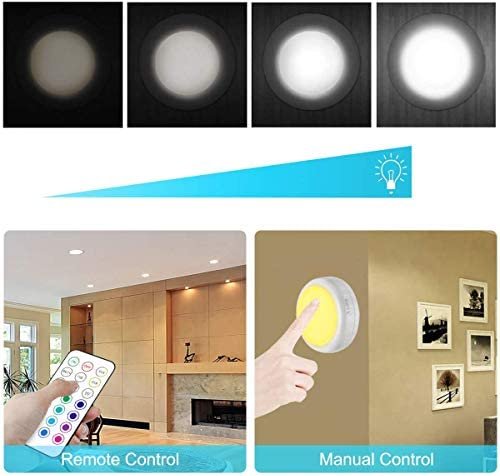 Puck Lights, Cadrim 13 Colors Changeable LED Puck lightings Battery Powered Dimmable Under Cabinet Lights, Battery Powered Under Counter Lights with 2 Wireless Remote Controls for Kitchen(6 Pack) - Image 5
