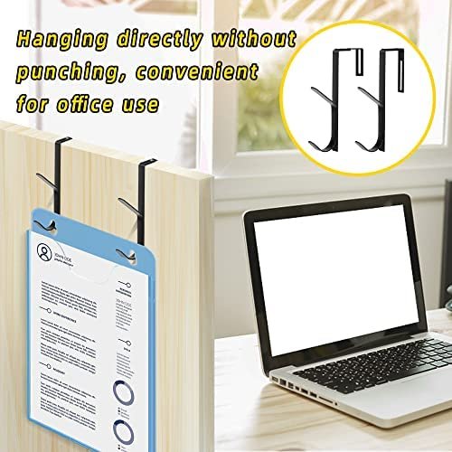 Wehhbtye Office Adjustable Double Hooks,Thick Cubicle Wall Coat Hook ,Metal Over The Panel Double Hook Adjusted to Fit 1.35 to 3.5 Inch Thickness Panels for Wall Panel - Image 7