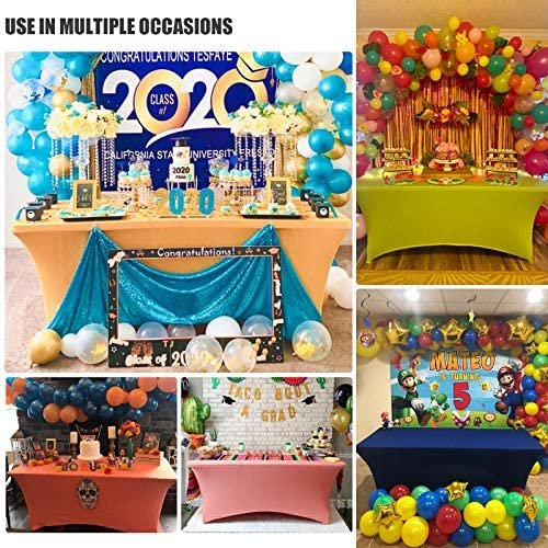 SEPARO -2 Pack, 6 ft Spandex Table Cover Fitted Rectangular Tablecloth Stretchable Fabric Lycra Tablecloth Wrinkle-Free for Party Dj Tradeshows Banquet Weddings Cocktail - Image 8