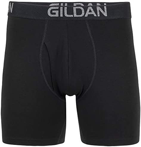 Gildan Men's Cotton Stretch Regular Leg Boxer Brief, Black Soot - Image 4