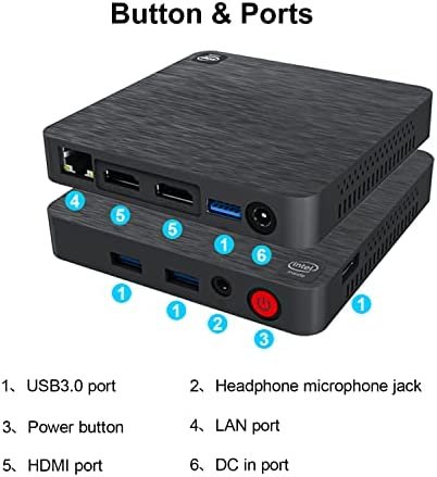 Mini Desktop Computer Windows 10, Mini PC T4 Pro Intel Celeron N3350 4GB RAM 64GB Supports 4K HD/Dual HDMI/Dual WiFi (2.4G + 5.8G) Ethernet 1000M/USB 3.0x4/BT 4.0 - Image 10