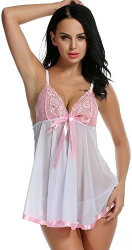 Avidlove Sexy Women's Lingerie Plus Size Babydoll Mesh Nighty Lace Lingerie Set Sheer Chemise - Image 4