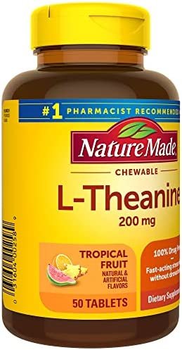 Nature Made Chewable L Theanine 200mg, L-Theanine Supplement for Stress Relief, 50 Chewable Tablets, 50 Day Supply - Image 10