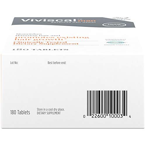 Viviscal Men's Hair Growth Supplements for Thicker, Fuller Hair Clinically Proven with Proprietary Collagen Complex 180 Tablets - 3 Month Supply - Image 9