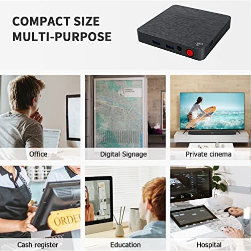 Mini Desktop Computer Windows 10, Mini PC T4 Pro Intel Celeron N3350 4GB RAM 64GB Supports 4K HD/Dual HDMI/Dual WiFi (2.4G + 5.8G) Ethernet 1000M/USB 3.0x4/BT 4.0 - Image 5