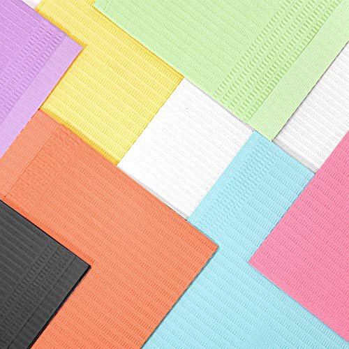 JMU Pink Dental Bibs (125 Pcs), Disposable Patient Bibs 13" x 18", 3 Ply Waterproof Tattoo Bibs Nail Paper Towels Tray Covers - Image 7