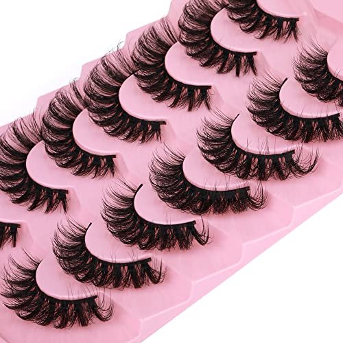 JIMIRE Mink Lashes Fluffy Cat Eye Lashes Wispy 6D Volume False Eyelashes Look Like Extensions Thick Soft Curly Fake Lashes 7 Pairs Pack - Image 8